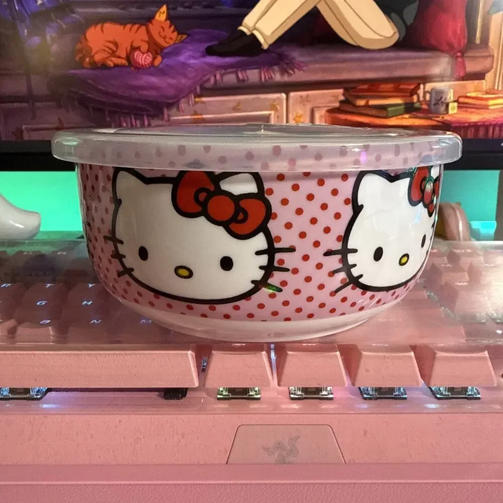Sanrio Hello Kitty Ceramic Food Storage Bowls Set Lid Strawberry S M L 2023 READ